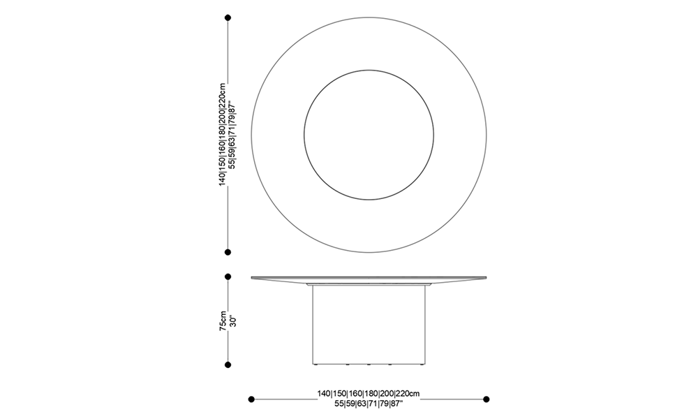 Image of the main dimensions of the product