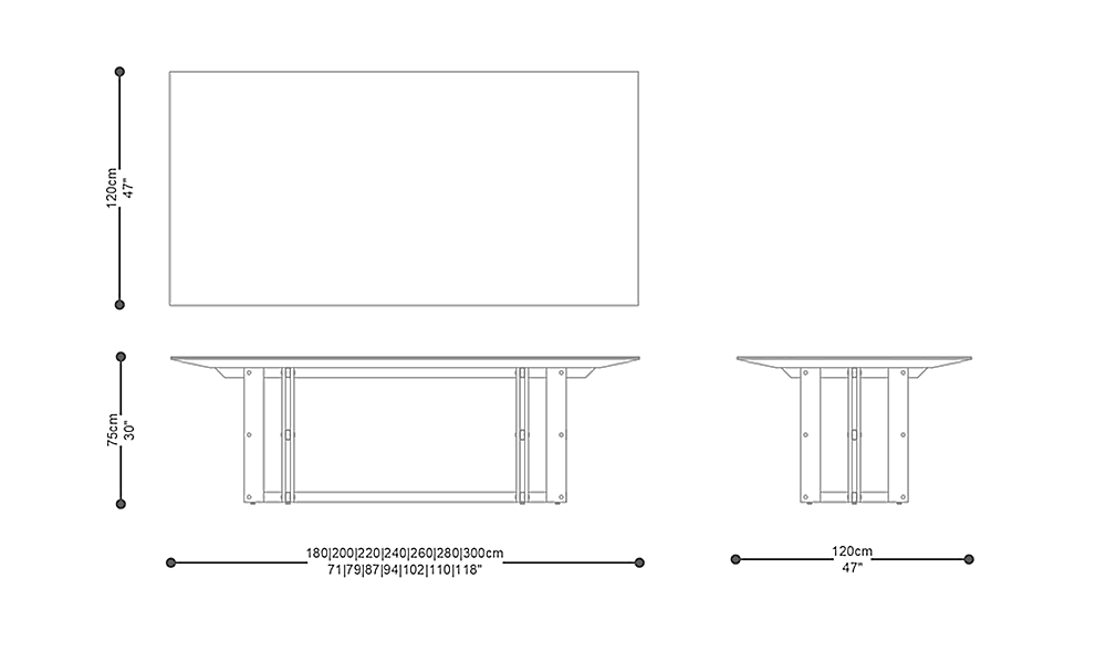 Image of the main dimensions of the product