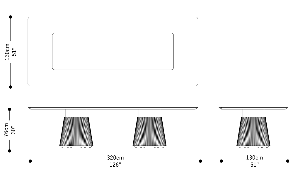 Image of the main dimensions of the product