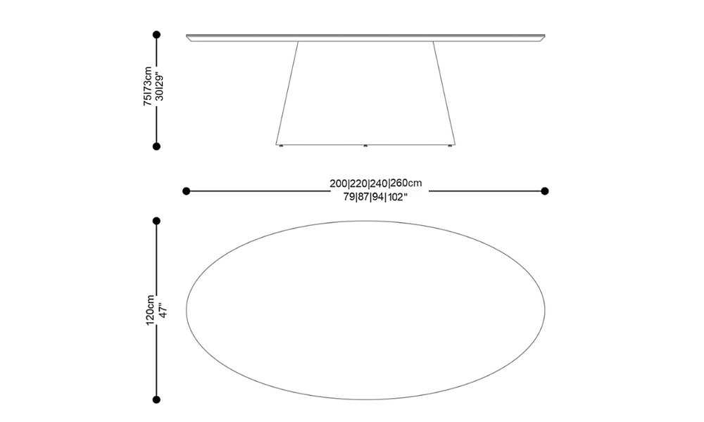 Image of the complete dimensions of the product