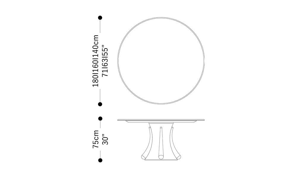 Image of the main dimensions of the product
