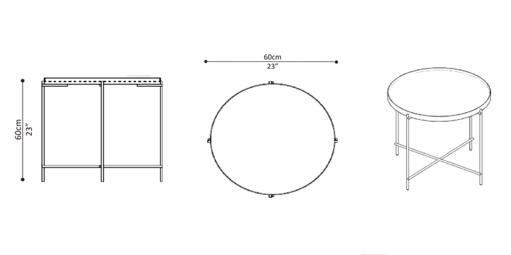 Image of the main dimensions of the product