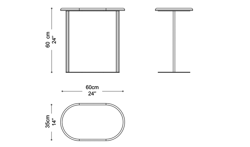 Image of the main dimensions of the product