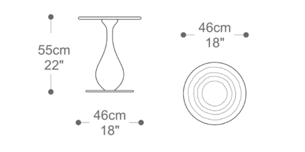 Image of the main dimensions of the product