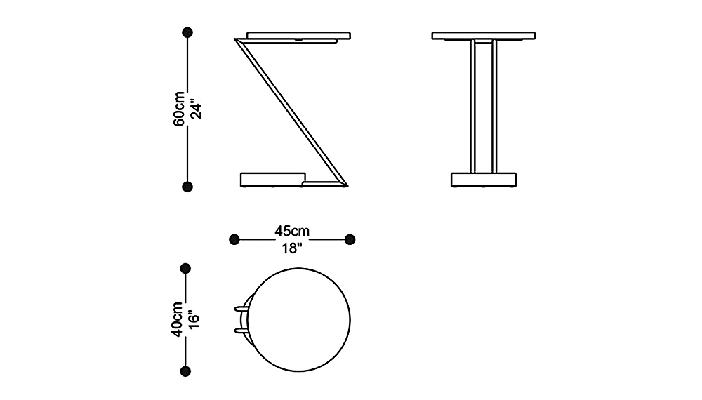 Image of the main dimensions of the product