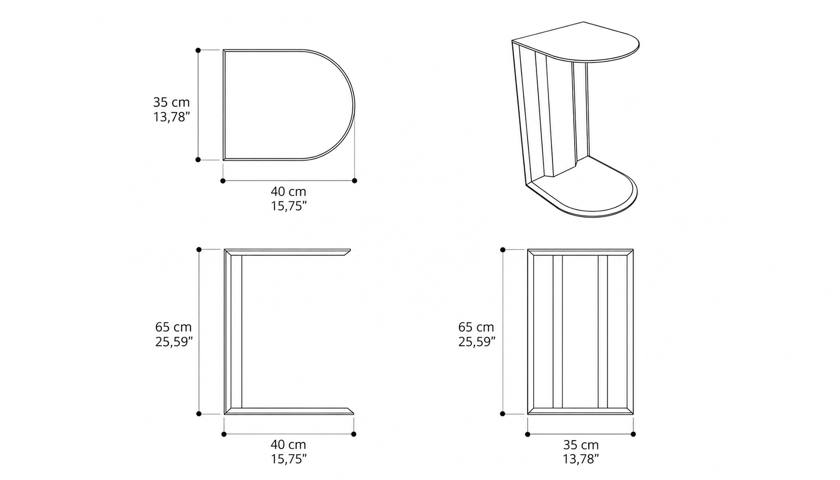 Imagem das dimensões principais do produto