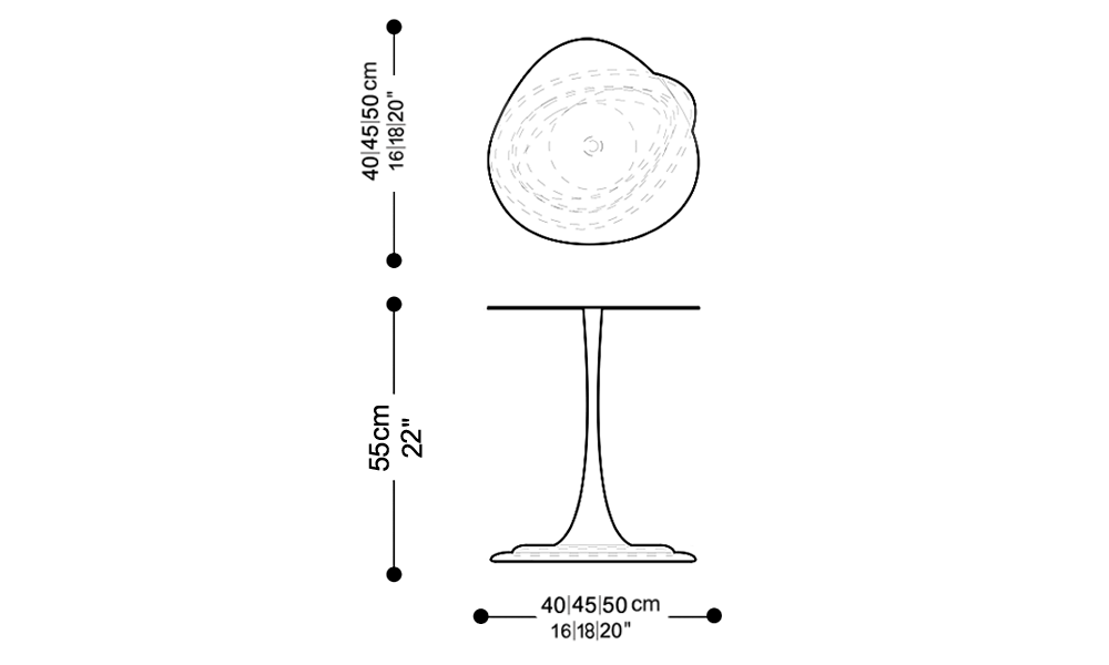 Image of the main dimensions of the product