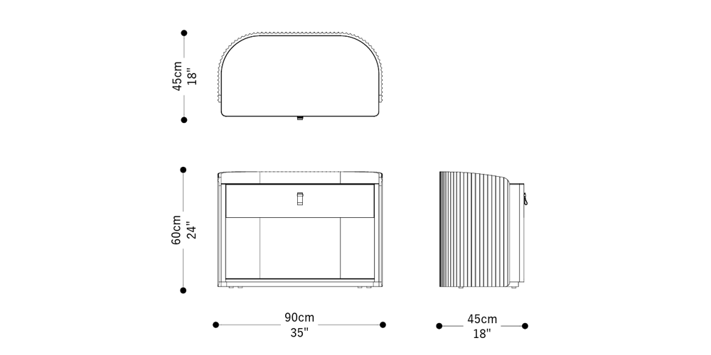 Imagem das dimensões principais do produto