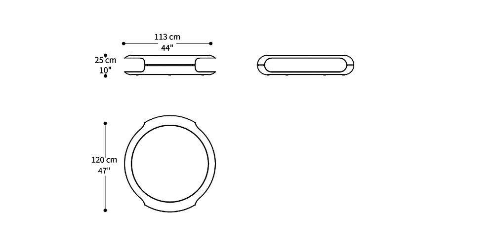 Image of the main dimensions of the product