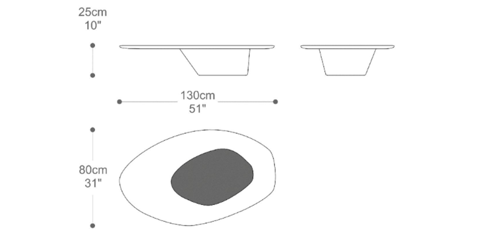 Image of the main dimensions of the product