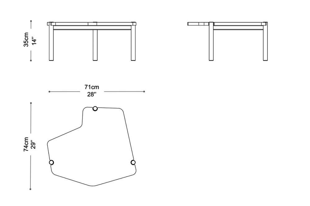 Image of the main dimensions of the product