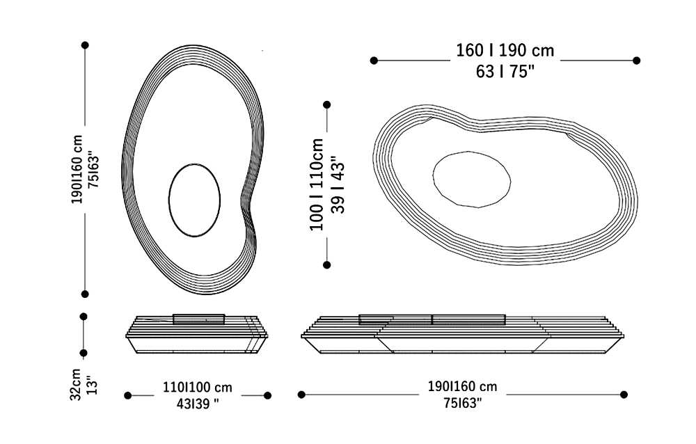 Image of the main dimensions of the product