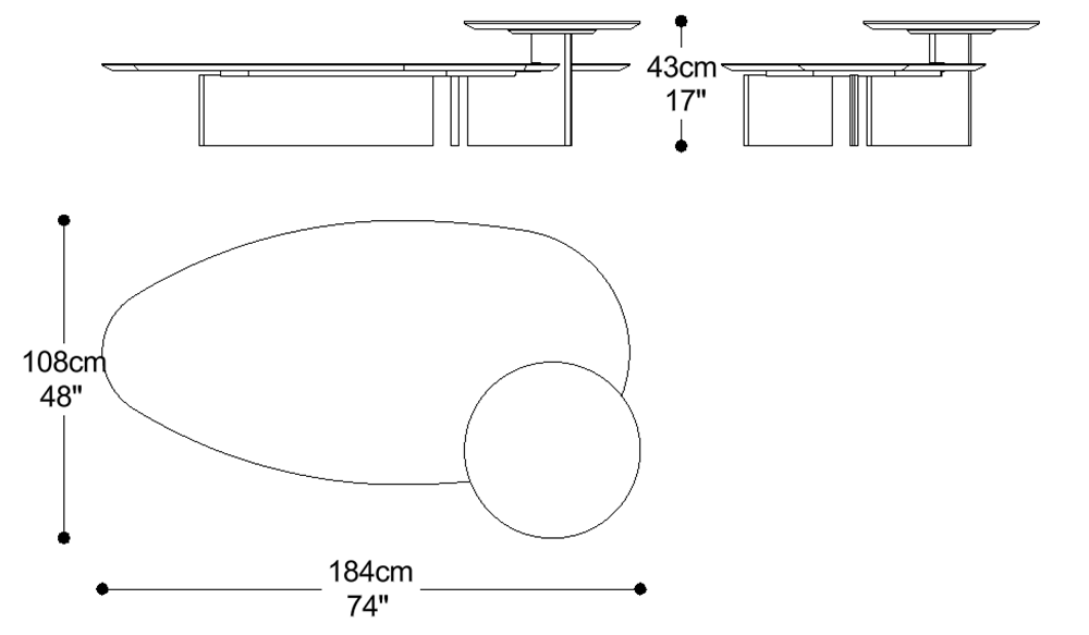 Image of the main dimensions of the product
