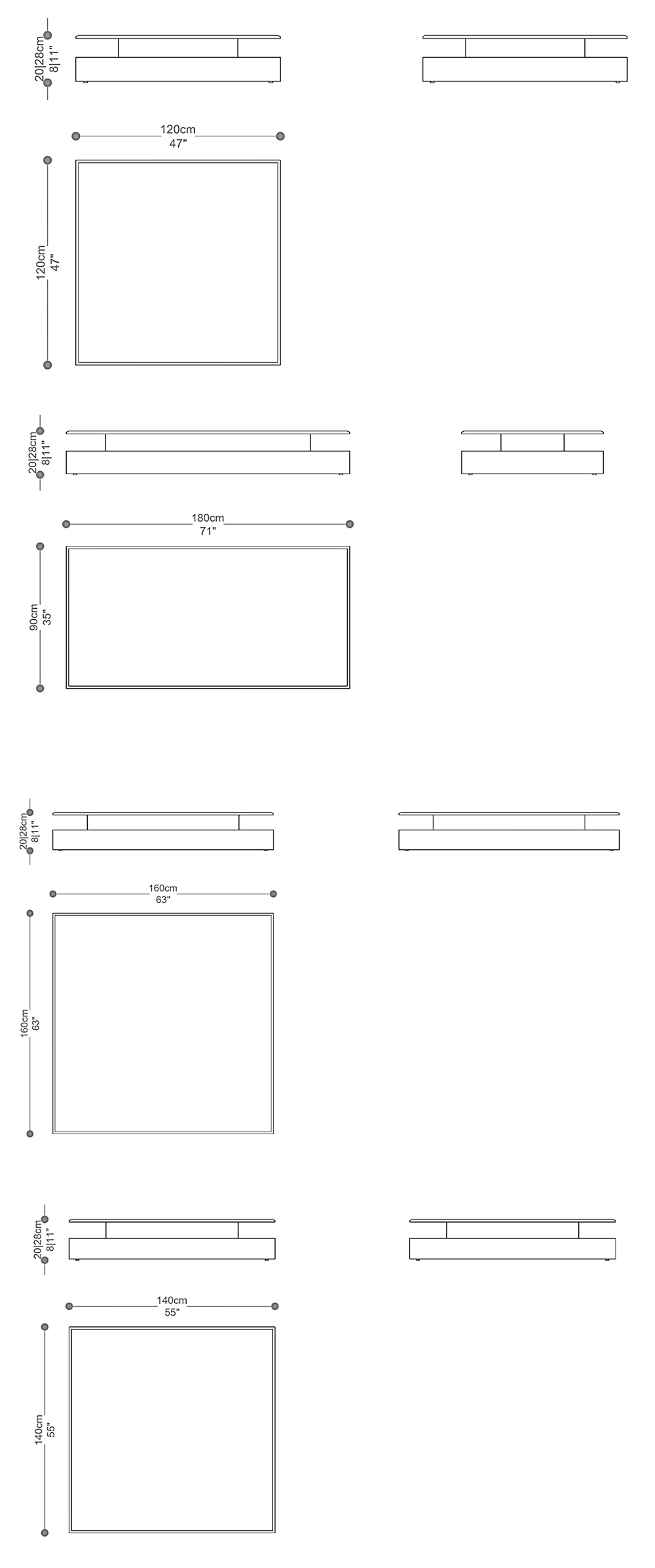 Image of the complete dimensions of the product