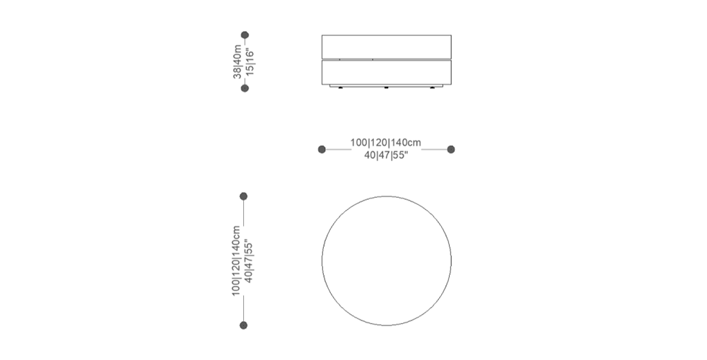Image of the main dimensions of the product