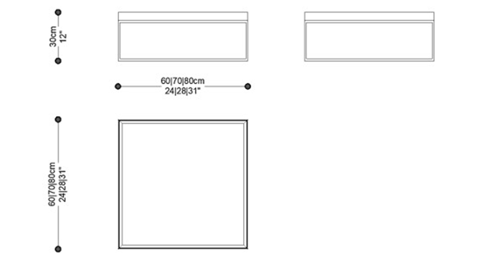 Image of the main dimensions of the product