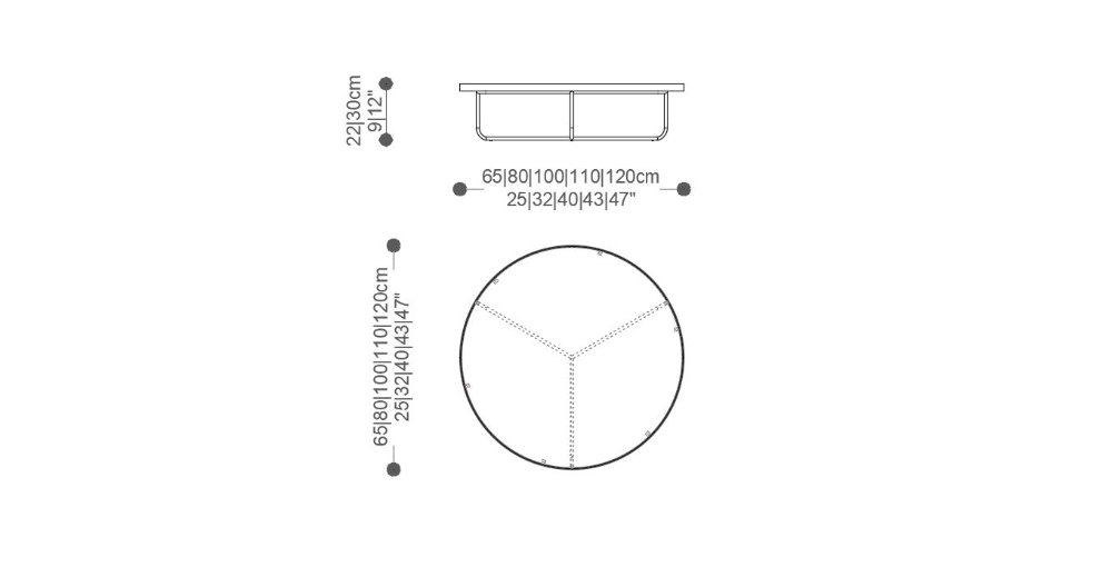 Image of the main dimensions of the product