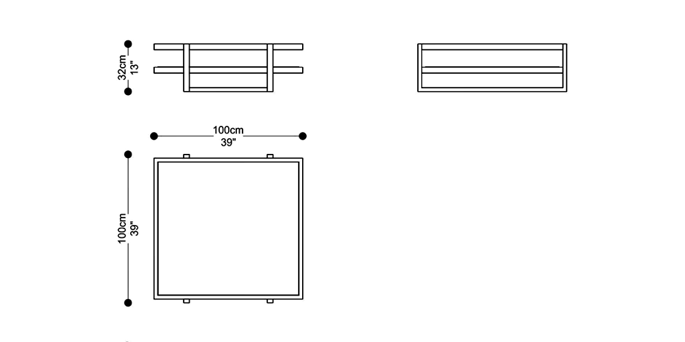 Image of the main dimensions of the product