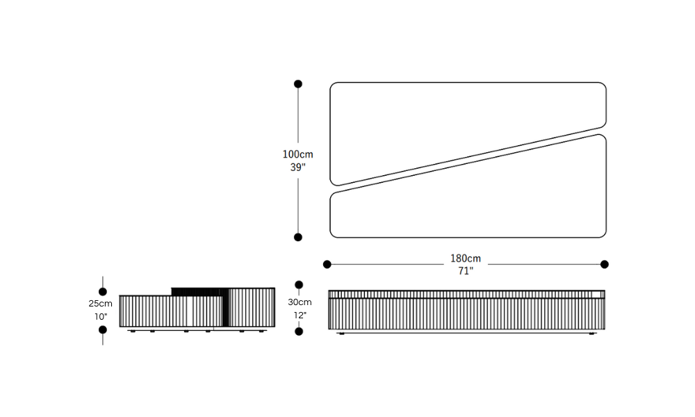 Image of the main dimensions of the product