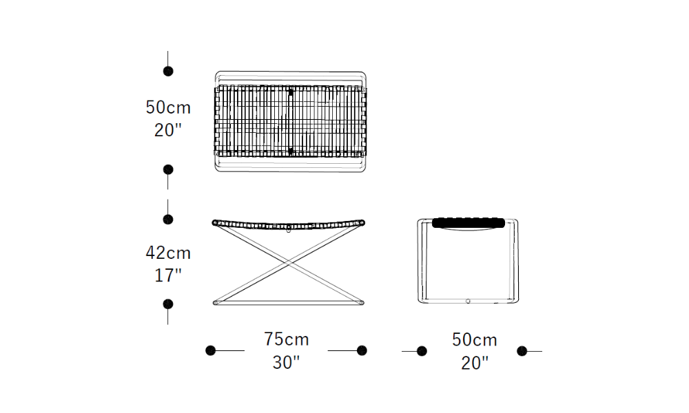Image of the main dimensions of the product