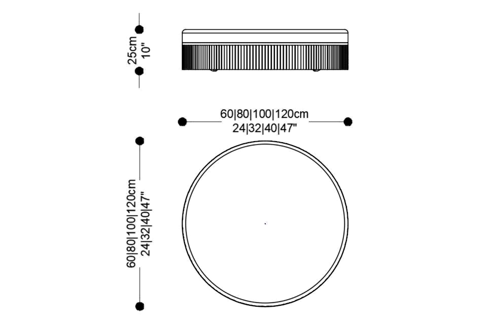 Image of the main dimensions of the product