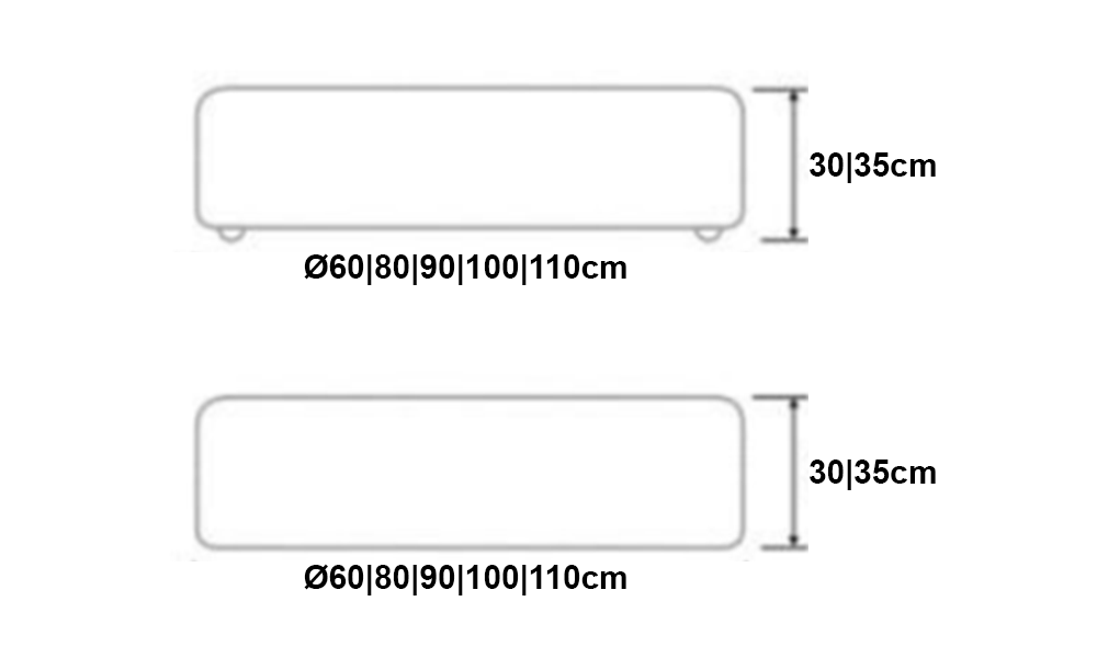 Image of the main dimensions of the product