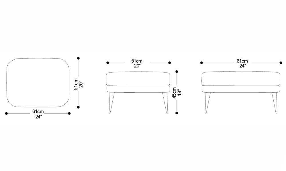 Image of the main dimensions of the product