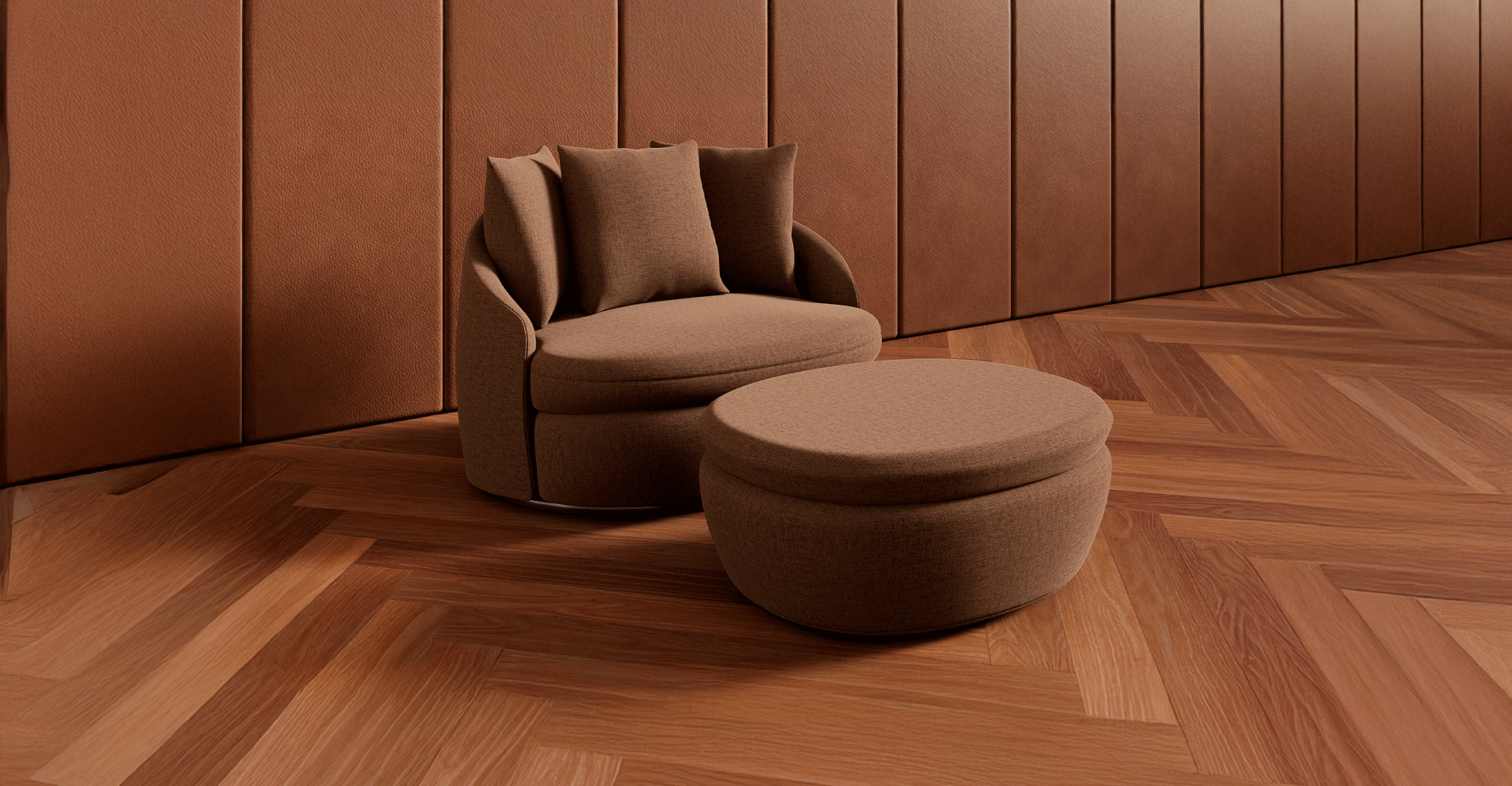 Cinnamon Pouf