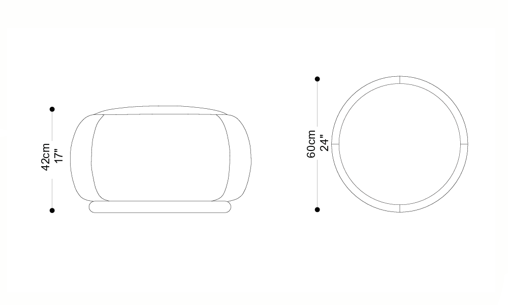 Image of the main dimensions of the product