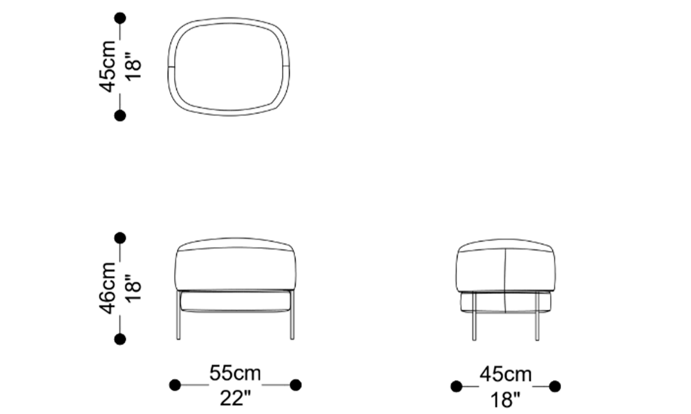 Imagem das dimensões principais do produto