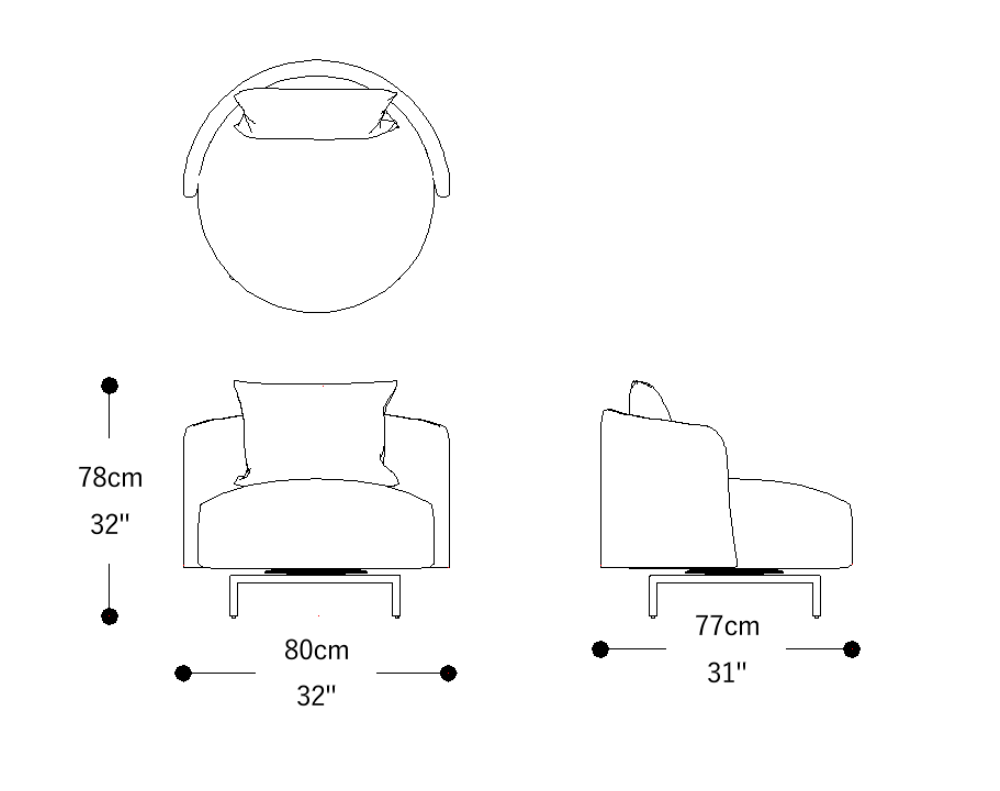 Image of the main dimensions of the product