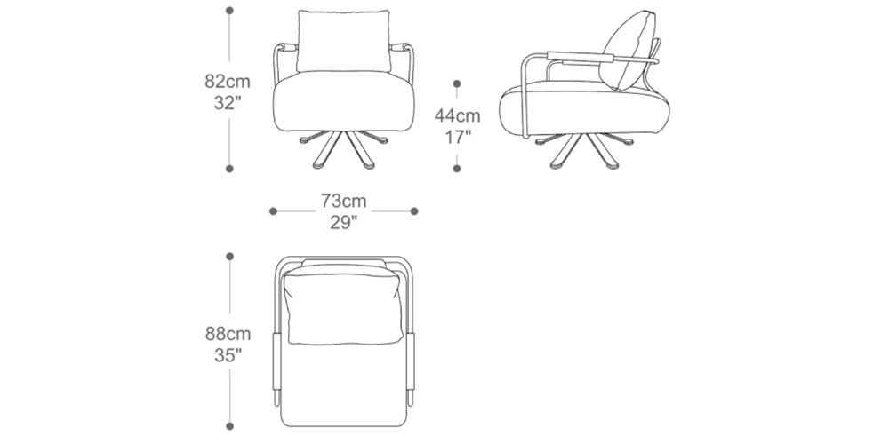 Image of the main dimensions of the product