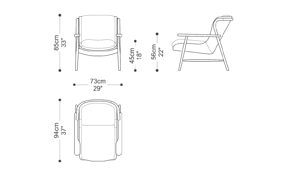 Image of the main dimensions of the product