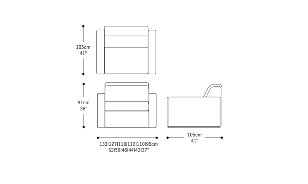 Image of the main dimensions of the product