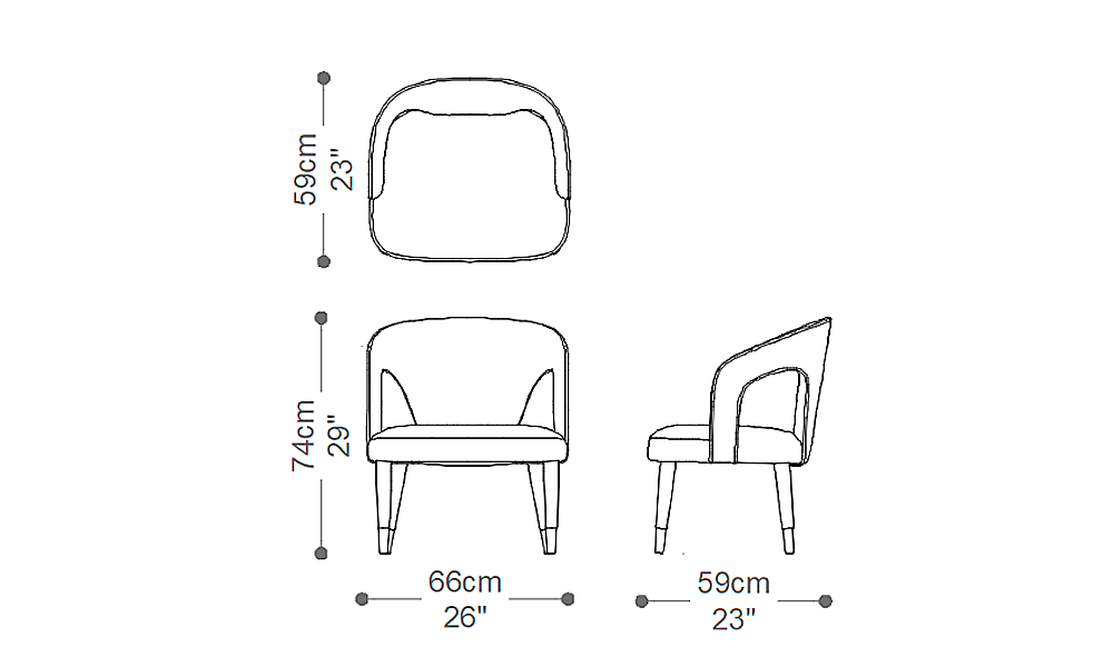 Image of the main dimensions of the product