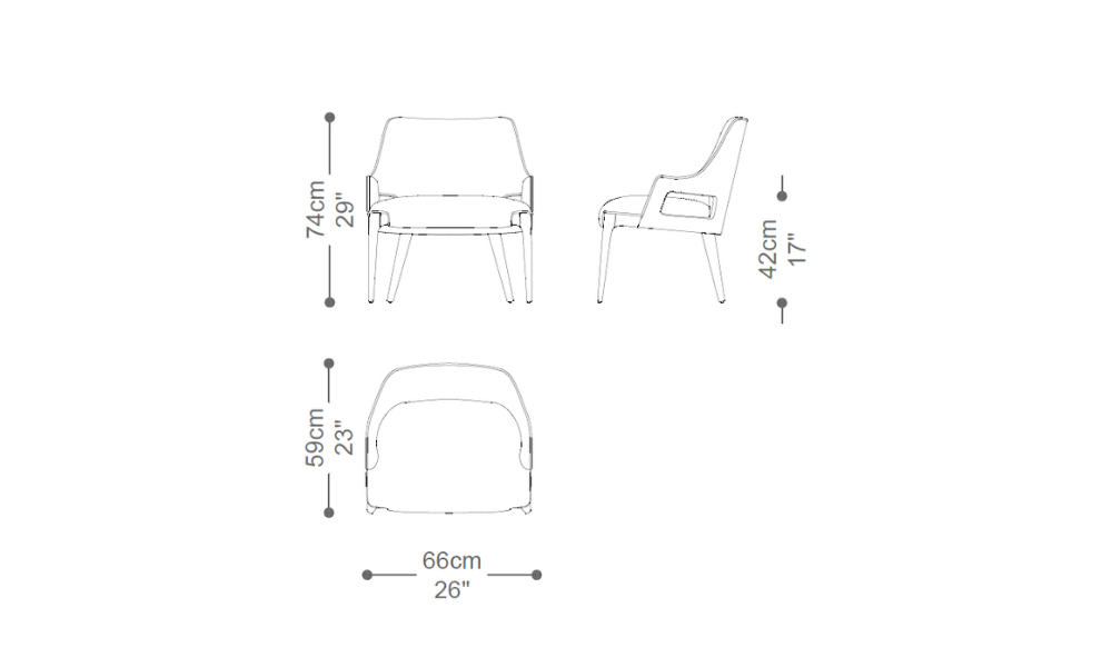 Image of the main dimensions of the product