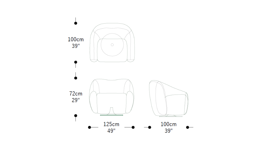 Image of the main dimensions of the product