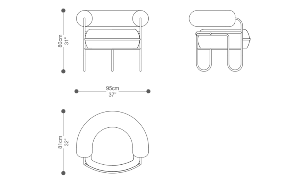 Image of the main dimensions of the product