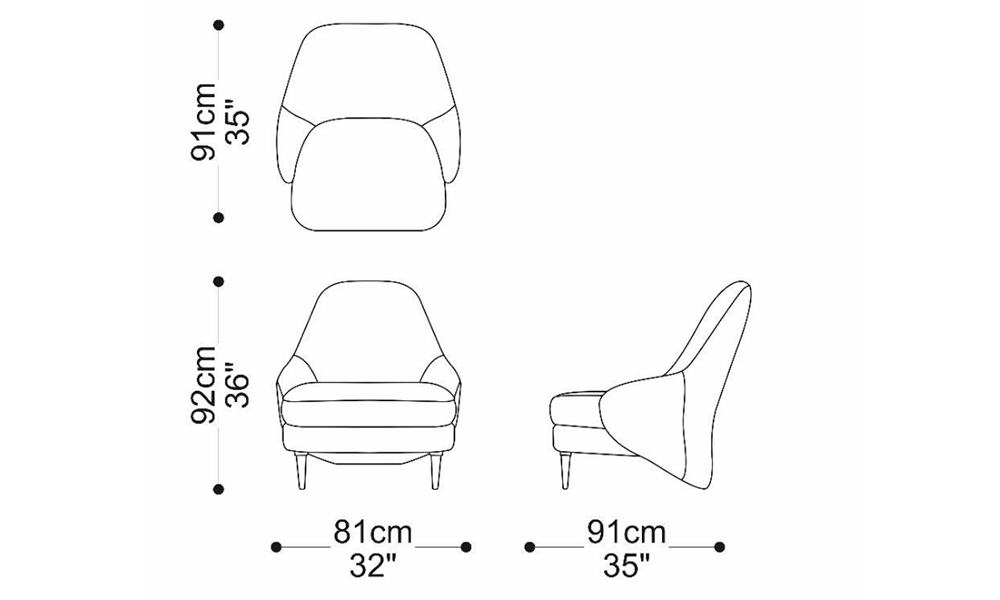 Image of the main dimensions of the product