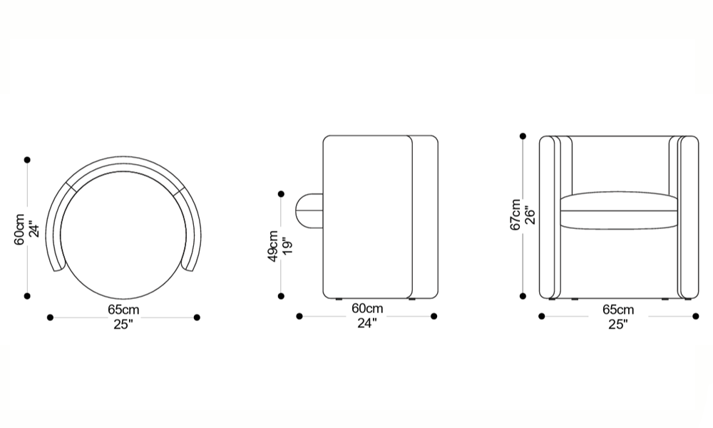 Image of the main dimensions of the product