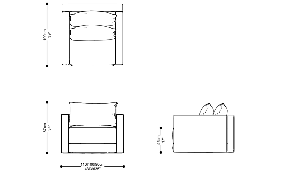 Imagem das dimensões principais do produto