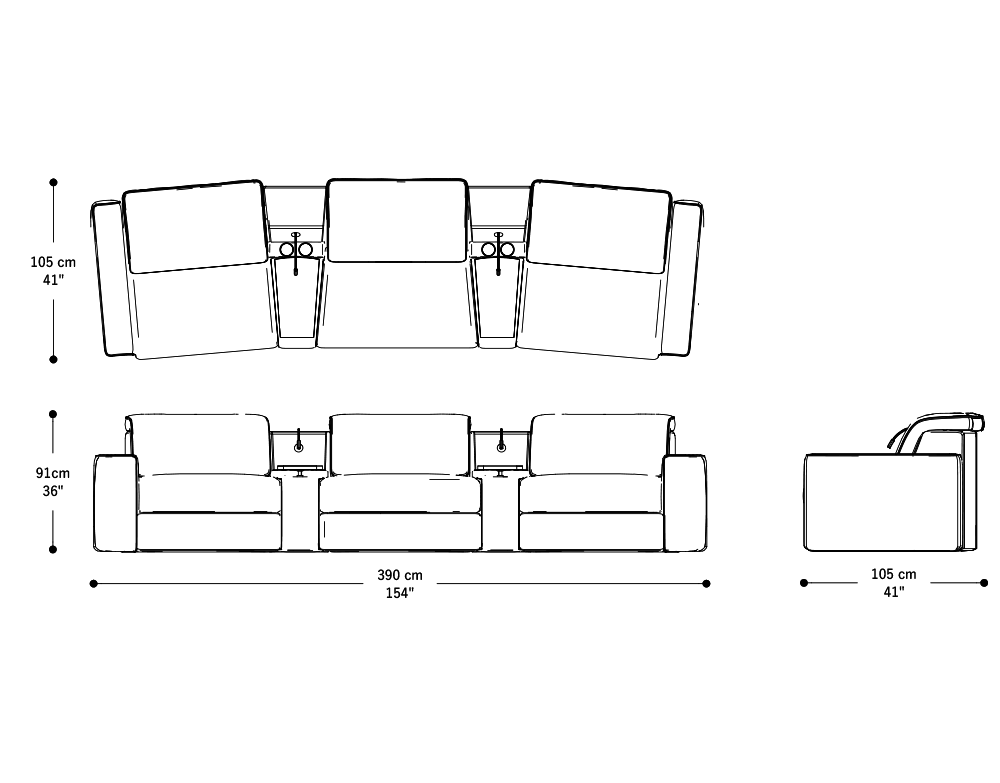 Image of the main dimensions of the product