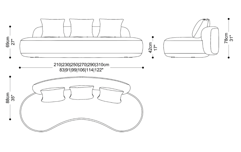 Image of the main dimensions of the product