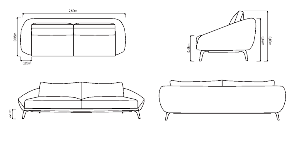 Image of the main dimensions of the product