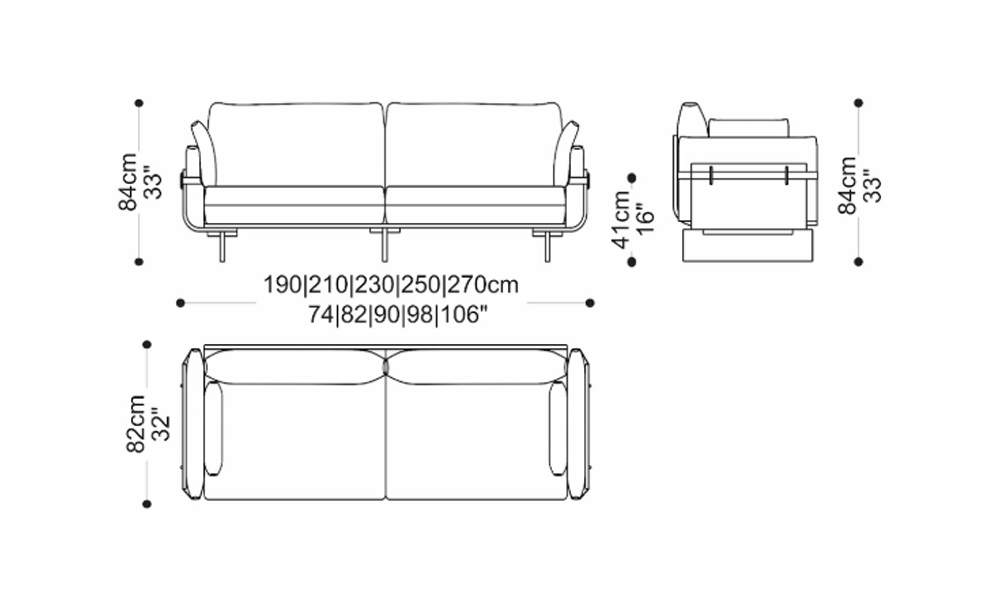 Image of the main dimensions of the product