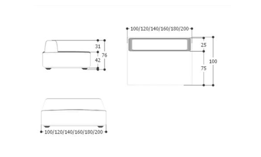 Image of the main dimensions of the product